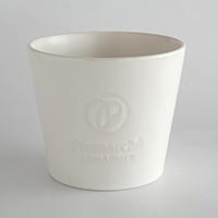森修焼（しんしゅうやき） プレマルシェロゴ入り植木鉢 本体 ミルキーホワイト