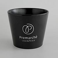 森修焼（しんしゅうやき） プレマルシェロゴ入り植木鉢 本体 マットブラック