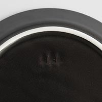 森修焼（しんしゅうやき） プレマルシェロゴ入り植木鉢 受け皿 マットブラック