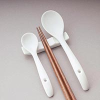 森修焼（しんしゅうやき） スプーン 小／L135mm・スノーホワイト