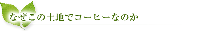 なぜこの土地でコーヒーなのか