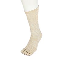 杉山ニット工業 EM5本指ソックス雅/クルー EM Five-toed Socks Crew きなこもち/25-27cm