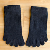 杉山ニット工業 EM5本指ソックス ヘンプ スニーカータイプ 22〜24cm／ブラック