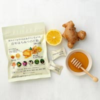 たかくら新産業 だいじょうぶなもの 百年はちみつのど飴 レザーウッドハニー＋ハーブキャンディ 生姜レモン味／51g