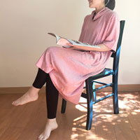 竹布-TAKEFU- 癒布（ゆふ） ワンピース ピンク/M-L