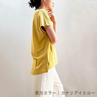 竹布-TAKEFU- スクエアフレンチTシャツ 杢グレー/M-Lサイズ