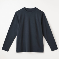 竹布-TAKEFU- Men's長袖Tシャツ ブラックブルー／Mサイズ