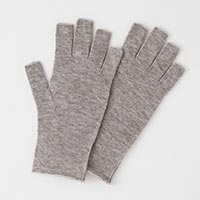 竹布-TAKEFU- ヤク あったか指出し手袋 杢グレー