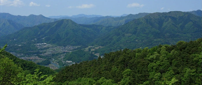 ウメザワがある三重県名張市の伊賀盆地