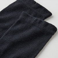 和紡布 ガラ紡の5本指靴下 黒／25-27cm