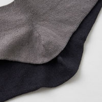和紡布 ガラ紡の平編み靴下 グレー／25-27cm