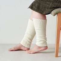 和紡布 ガラ紡のレッグウォーマー 生成