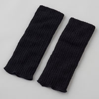 和紡布 ガラ紡のレッグウォーマー 黒
