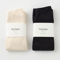 和紡布 ガラ紡のニットパンツ 黒