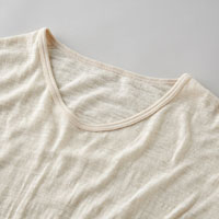 和紡布 手紡ぎのカットソーTシャツ 生成