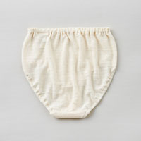 和紡布 手紡ぎのゆったりショーツ 生成／L