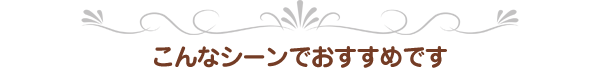 こんなシーンでおすすめです