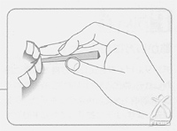 使用写真：口腔内又は顎に固定をとりましょう